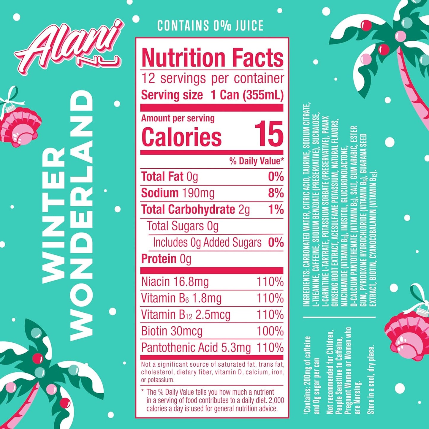zero sugar, 10-15 calorie formulation