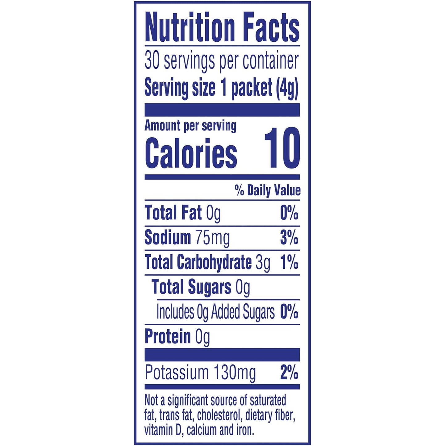 zero sugar and 10 calories per serving with 90% fewer calories than leading beverages