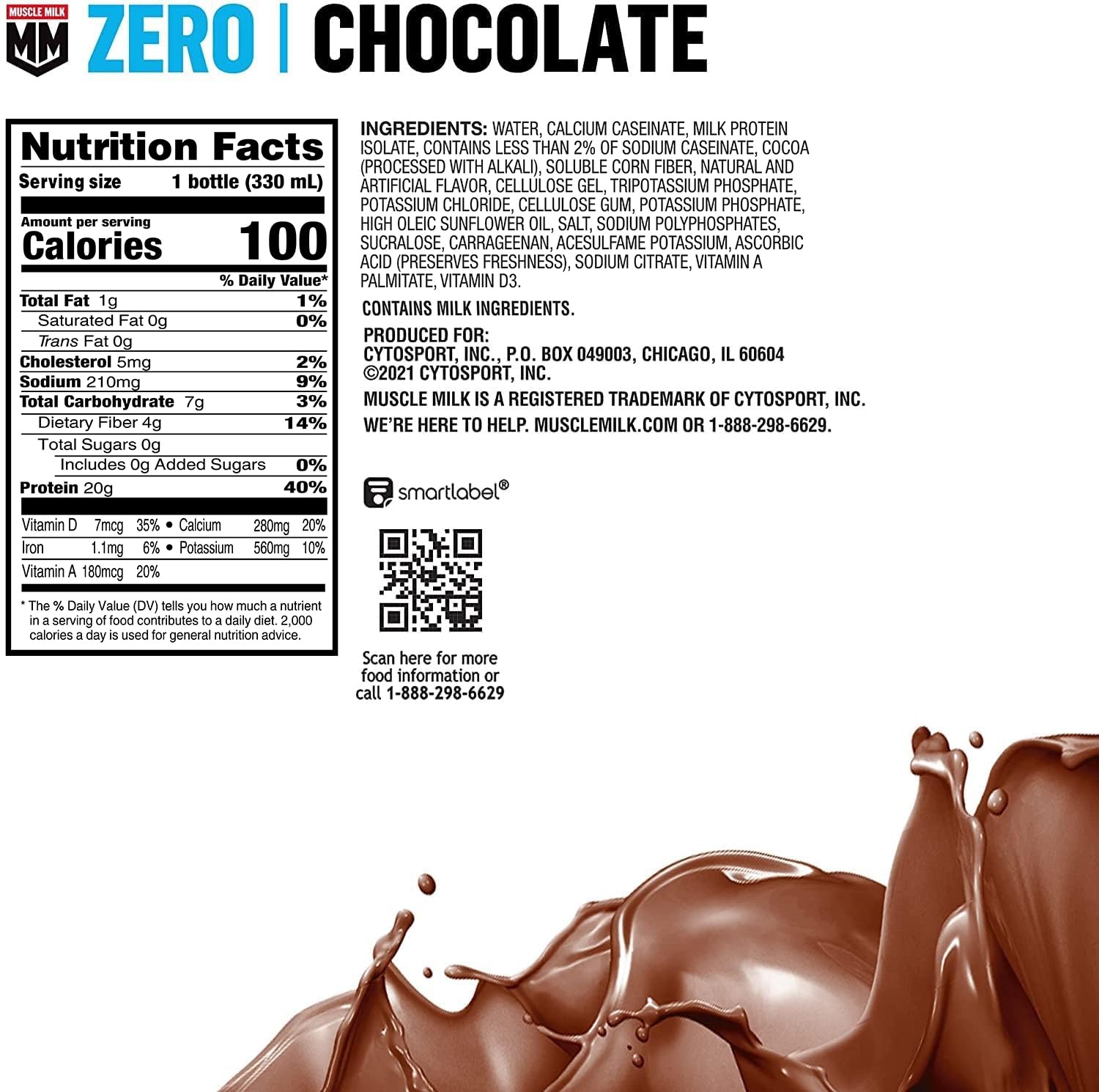 zero sugar and 100 calories per serving