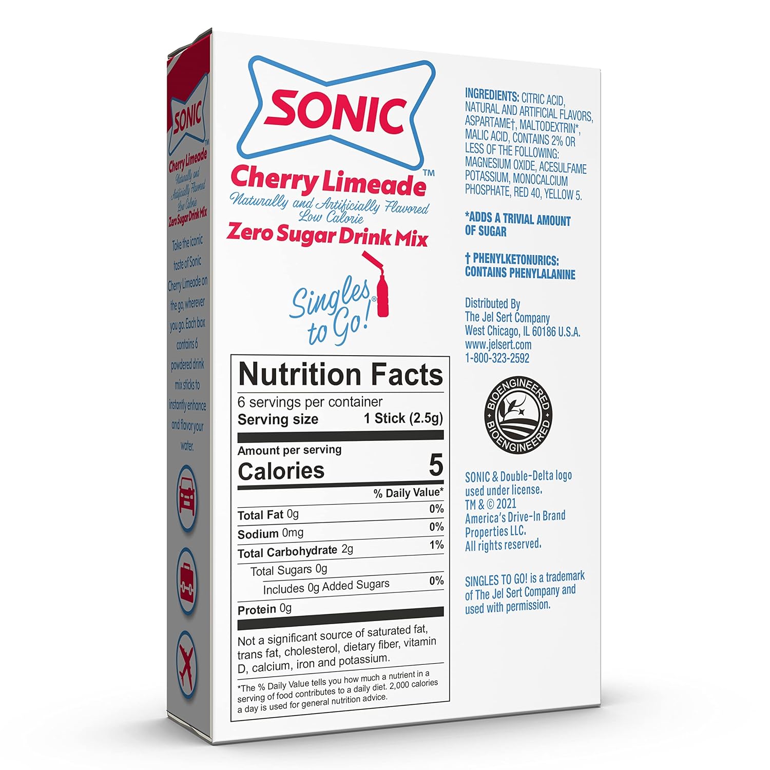 zero sugar, caffeine-free, non-carbonated formula sweetened with aspartame and acesulfame potassium