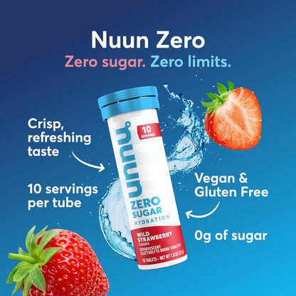 zero-sugar effervescent tablet that fully dissolves in 16 fl oz of water