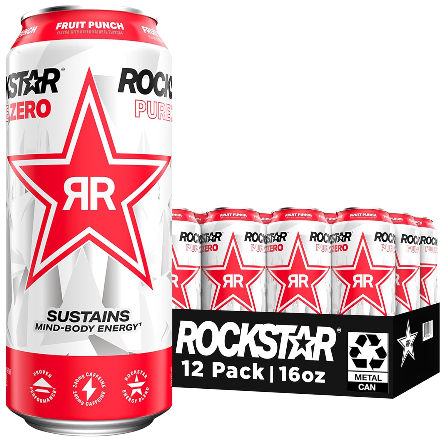 zero sugar formula with full caffeine, taurine, guarana, and b-vitamin energy blend
