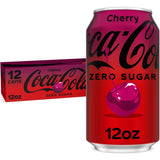 Coca-Cola Cherry Zero Soda - Guilt-Free Cola Swap for Sugar-Conscious Home Routines, 12 fl oz Cans (Pack of 12)