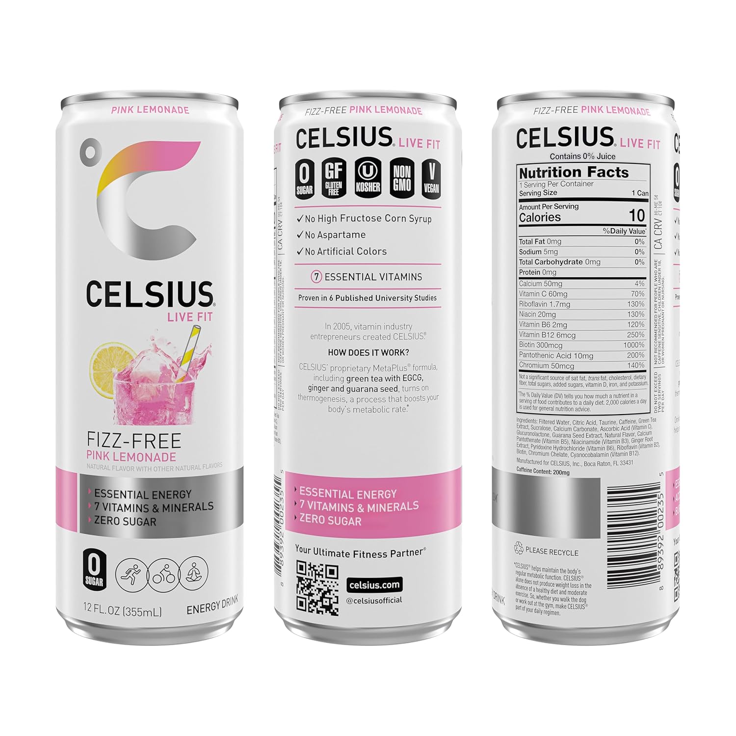 zero sugar, sweetened with sucralose