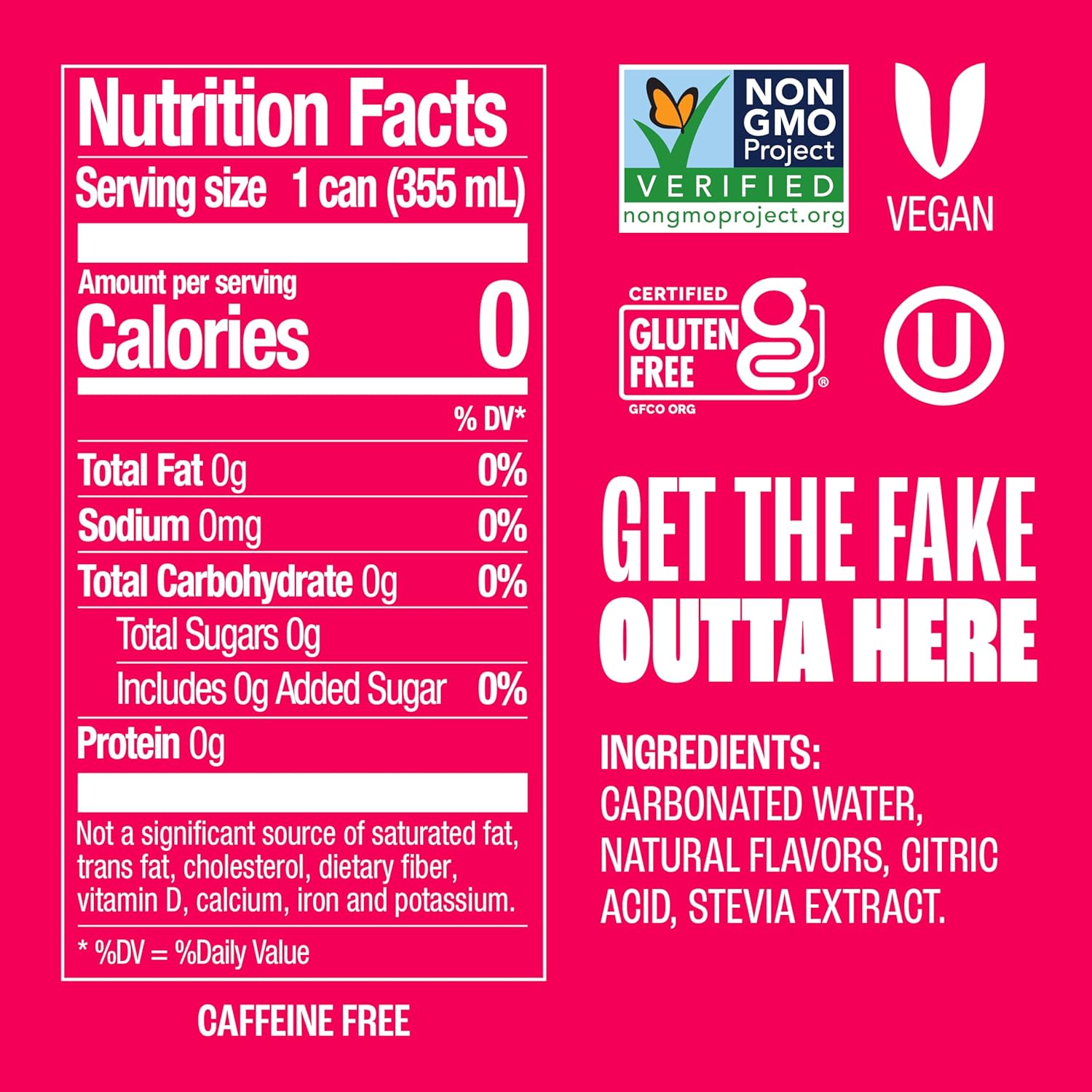 zero sugar, zero calorie formulation