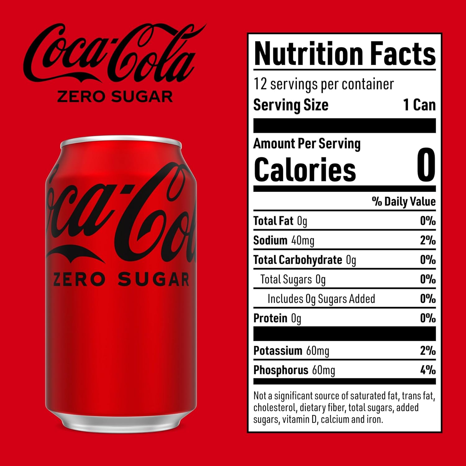 zero sugar, zero calories formulation