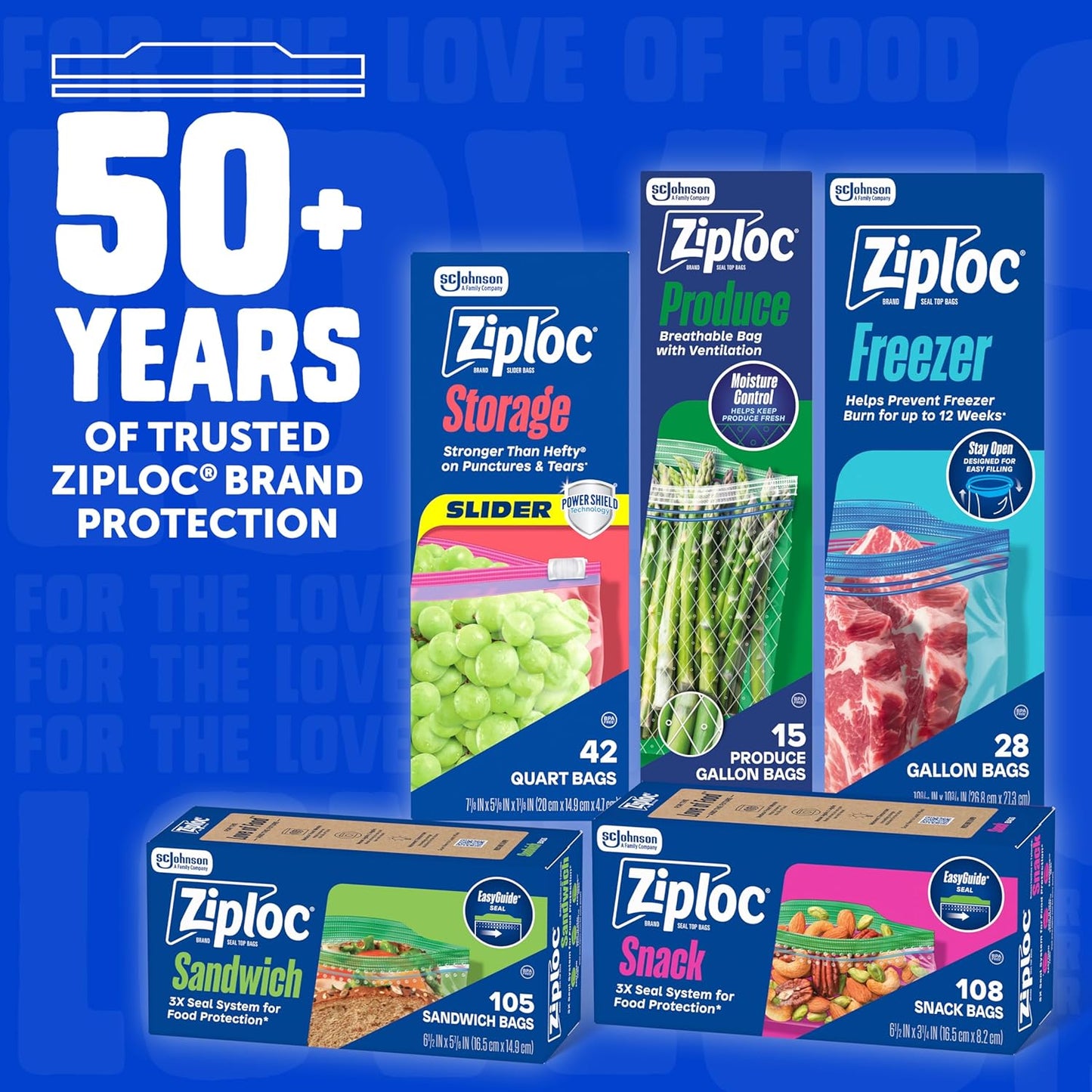 Ziploc Quart Freezer Bags for Home Meal Prep – Stand-Up Bottom for Faster Batch Cooking Sessions