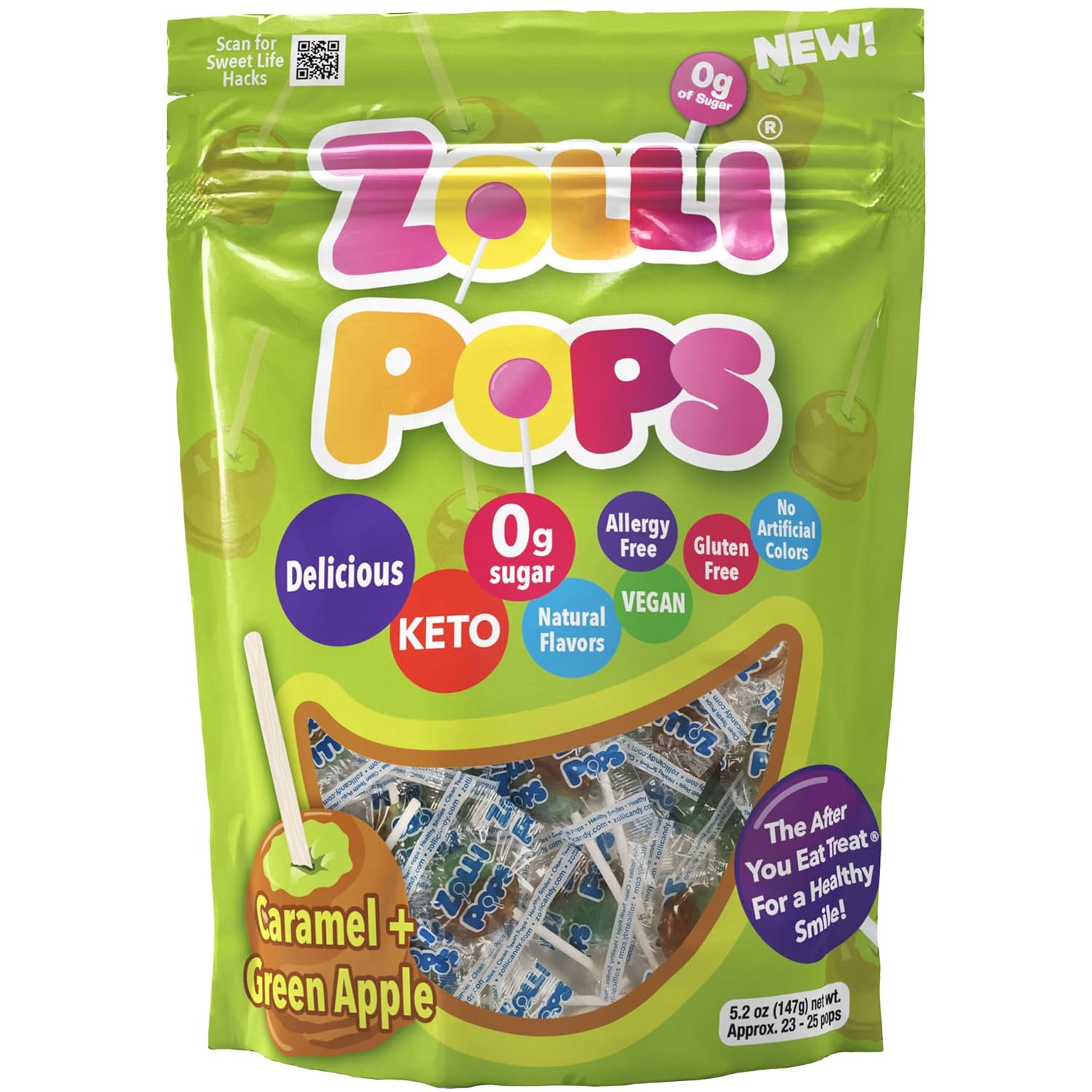 Zollipops Allergy-Free Lollipops for School Safe Sharing – Dairy-Free, Peanut-Free, Dye-Free Classroom Treat